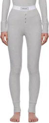 Versace Gray 90s Vintage Logo Ribbed Leggings In 1e130-grey Melanges