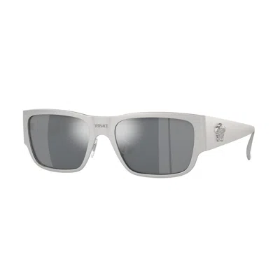 Versace Gray Acetate Sunglasses In Grey