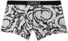 Versace Gray & Black Low-rise Boxers In 5bc50-black+bone