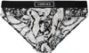 Versace Gray & Black Low-rise Briefs In 5bc50-black+bone