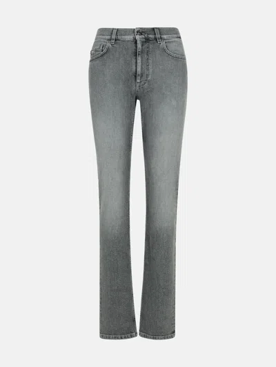 Versace Gray Cotton Jeans In Grey