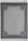 Versace Gray Icon Silk Cashmere-blend Fringed Blanket In 1e870