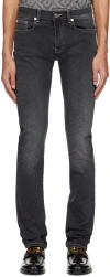 Versace Gray 'la Greca' Jeans In 1d510 Faded Washed B