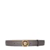 Versace Gray Leather Regular Belt In Gray