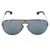 VERSACE VERSACE GRAY MIRRORED BLACK SHIELD MEN'S SUNGLASSES VE2243 10016G 43