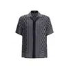 Versace Pattern-printed Short-sleeved Shirt In Blue