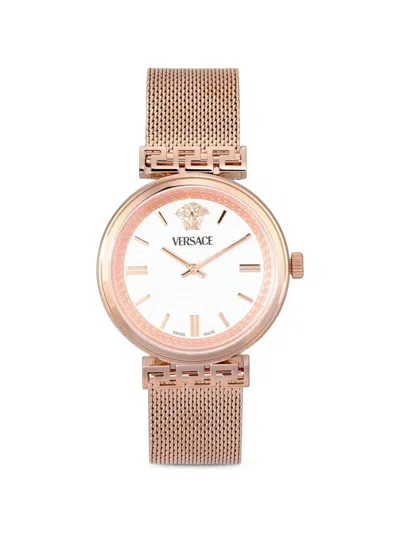 Versace Greca 36mm Watch In Brown