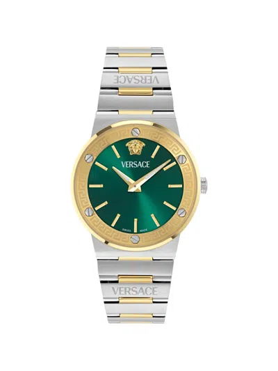 Versace Greca 38mm Watch In Green