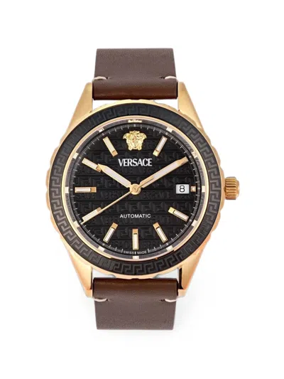 Versace Greca 42mm Watch In Brown