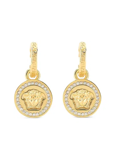 Versace Greca And Medusa Earrings In White