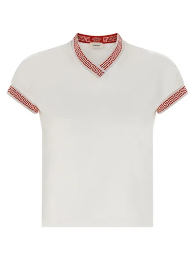 Versace 'greca' And 'medusa' T-shirts In White