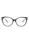 Versace Greca-arm Butterfly-frame Glasses In Black