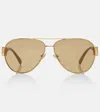 Versace Greca Aviator Sunglasses In Gold