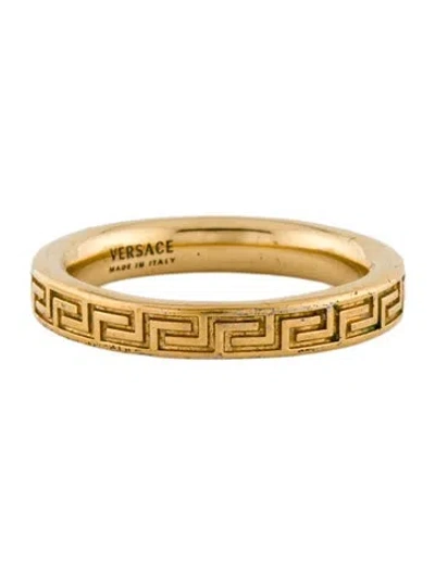 Pre-owned Versace Greca Band Ring In Multi