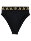 Versace 'greca' Bikini Bottoms In Black
