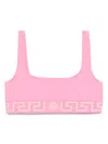 Versace Greca Bikini Top In Pink