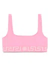 Versace Greca Bikini Top In Pink