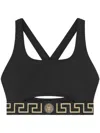 Versace Greca Bikini Top In Black