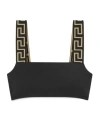 Versace Greek Border Crop Top In Black