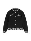 Versace Greca Bomber Jacket In Black