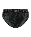 Versace Baroque-print Cotton Briefs In Black