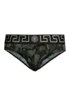 Versace Baroque-print Cotton Briefs In Nero E Grigio