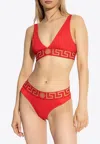 Versace Greca Border Bikini Bottom In Red