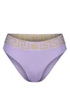 Versace Greca Border Bikini Bottoms In Purple