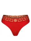Versace Greca Border High-leg Jersey Briefs In Red