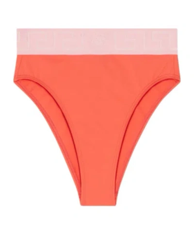 Versace Greca Border Bikini Briefs In Orange
