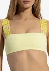 Versace Greca Border Bikini Top In Yellow