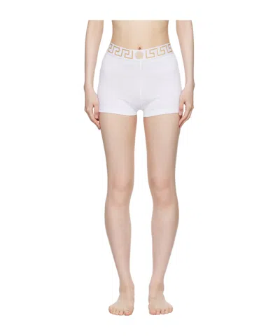 Versace Greca Border Boxer Panties In Nude | ModeSens