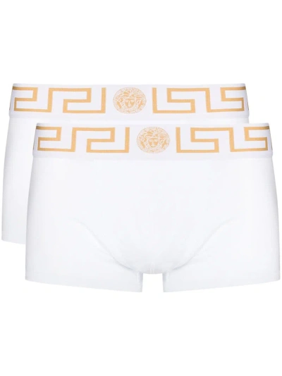 Versace Greca Border Boxer Shorts 2-pack In White