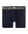 Versace Medusa Greek Key Waistband Boxer Shorts In Black