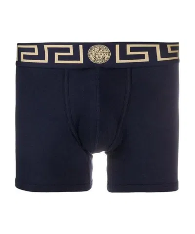 Versace La Greca Black Boxers (set Of 2)