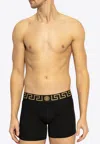 Versace Underpants Low Rise Trunk Stretch Bio Cotton Jers In Black