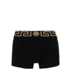 Versace Greek Key Jersey Boxer Briefs In Black