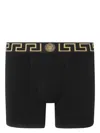 Versace Medusa Greek Key Waistband Boxer Shorts In Black