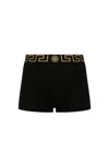 Versace Medusa Central Trunks Border Greca In Nero