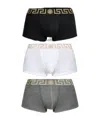 Versace Set Of Three Cotton Boxers In Black