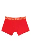 Versace Greca Border Boxers In Red