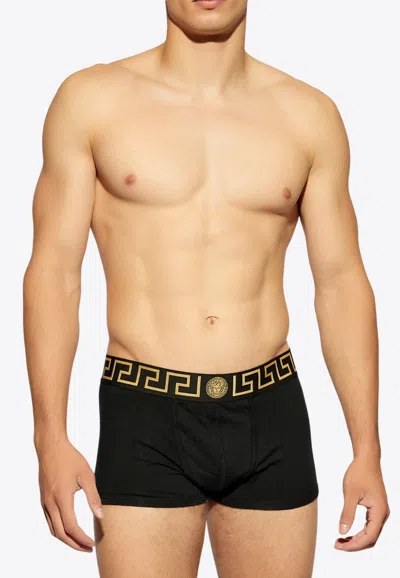 Versace Greca Border Boxers - Set Of 3 In Black