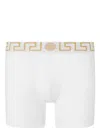 Versace Greca Border Elastic Waistband Trunks In White