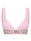 Versace Greca Border Bralette In Pink & Purple