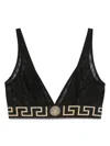 Versace Greca Print Triangle Bralette In Black