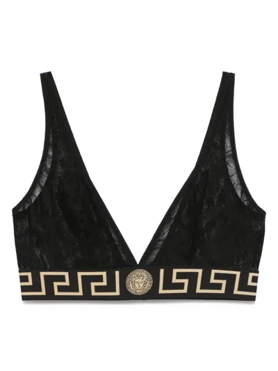 Versace Greca-border Bralette In Black