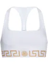 Versace Women's Jersey Logo Bra Top In White