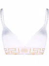 Versace Greca Border Triangle Bralette In White