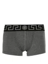 Versace Greca Jersey Boxers In Grey