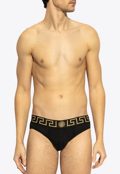 Versace Greca Border Briefs - Set Of 2 In Multicolor